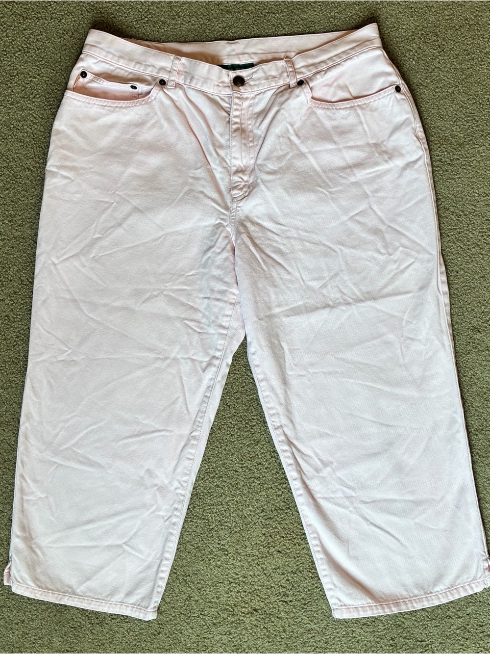 Ralph Lauren Jeans Co Women’s 14 Capri Cropped Light Pink Cotton Pants Jeans